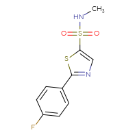 Chemical structure of 2-(4-fluorophenyl)-N-methyl-1,3-thiazole-5-sulfonamide - CSSB15033382631