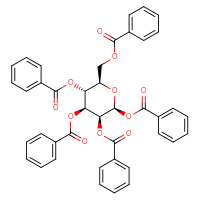 Chemical structure of (2S,3S,4S,5R,6R)-3,4,5-tris(benzoyloxy)-6-[(benzoyloxy)methyl]oxan-2-yl benzoate - CSSB02125553316