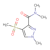 Chemical structure of 4-methanesulfonyl-N,N,1-trimethyl-1H-pyrazole-3-carboxamide - CSSB09737302214