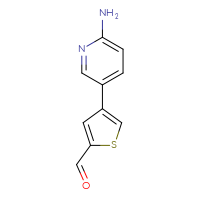 Chemical structure of 4-(6-aminopyridin-3-yl)thiophene-2-carbaldehyde - CSSB00010115702