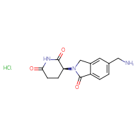 Chemical structure of (3S)-3-[5-(aminomethyl)-1-oxo-2,3-dihydro-1H-isoindol-2-yl]piperidine-2,6-dione hydrochloride - CSSB21511091591