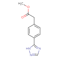 Chemical structure of methyl 2-[4-(1H-1,2,4-triazol-5-yl)phenyl]acetate - CSSB02461046038