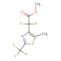 Chemical structure of methyl 2,2-difluoro-2-[5-methyl-2-(trifluoromethyl)-1,3-thiazol-4-yl]acetate - CSSB21291564826