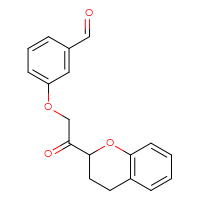 Chemical structure of 3-[2-(3,4-dihydro-2H-1-benzopyran-2-yl)-2-oxoethoxy]benzaldehyde - CSSB21414476515