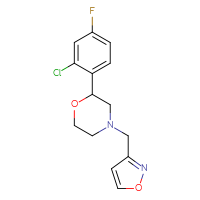 Chemical structure of 2-(2-chloro-4-fluorophenyl)-4-[(1,2-oxazol-3-yl)methyl]morpholine - CSSS00027554376