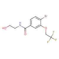 Chemical structure of 4-bromo-N-(2-hydroxyethyl)-3-(2,2,2-trifluoroethoxy)benzamide - CSSB00132306919