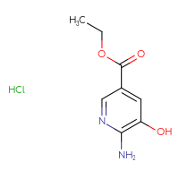 Chemical structure of ethyl 6-amino-5-hydroxypyridine-3-carboxylate hydrochloride - CSSB20963522682