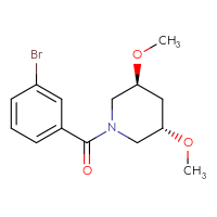 Chemical structure of (3S,5S)-1-(3-bromobenzoyl)-3,5-dimethoxypiperidine - CSSB02509155997