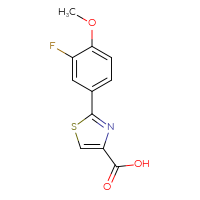 Chemical structure of 2-(3-fluoro-4-methoxyphenyl)-1,3-thiazole-4-carboxylic acid - CSSB00005934737
