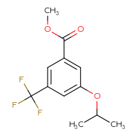 Chemical structure of methyl 3-(propan-2-yloxy)-5-(trifluoromethyl)benzoate - CSSB06283577760