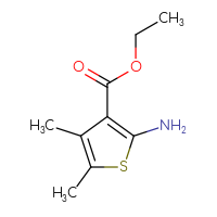Chemical structure of ethyl 2-amino-4,5-dimethylthiophene-3-carboxylate - CSSB00000184129