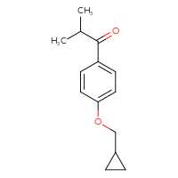 Chemical structure of 1-[4-(cyclopropylmethoxy)phenyl]-2-methylpropan-1-one - CSSB01607793153