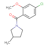 Chemical structure of 1-(4-chloro-2-methoxybenzoyl)-3-methylpyrrolidine - CSSB01998166272