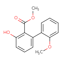 Chemical structure of methyl 3-hydroxy-2'-methoxy-[1,1'-biphenyl]-2-carboxylate - CSSB21253047667