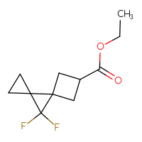 Chemical structure of ethyl 8,8-difluorodispiro[2.0.3⁴.1³]octane-6-carboxylate - CSSB01402450932