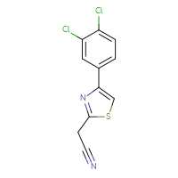 Chemical structure of 2-[4-(3,4-dichlorophenyl)-1,3-thiazol-2-yl]acetonitrile - CSSB00000256467
