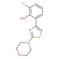 Chemical structure of 2-fluoro-6-[2-(morpholin-4-yl)-1,3-thiazol-4-yl]phenol - CSSB00015193939