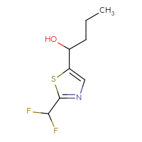 Chemical structure of 1-[2-(difluoromethyl)-1,3-thiazol-5-yl]butan-1-ol - CSSB03551845684
