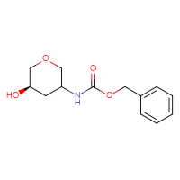Chemical structure of benzyl N-[(5R)-5-hydroxyoxan-3-yl]carbamate - CSSB02495373384
