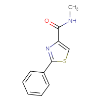 Chemical structure of N-methyl-2-phenyl-1,3-thiazole-4-carboxamide - CSSB00000021757