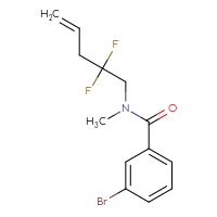 Chemical structure of 3-bromo-N-(2,2-difluoropent-4-en-1-yl)-N-methylbenzamide - CSSB06786009669