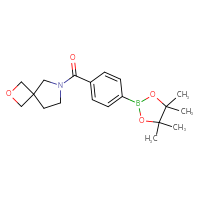 Chemical structure of 6-[4-(4,4,5,5-tetramethyl-1,3,2-dioxaborolan-2-yl)benzoyl]-2-oxa-6-azaspiro[3.4]octane - CSSB02533285000