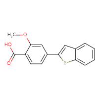 Chemical structure of 4-(1-benzothiophen-2-yl)-2-methoxybenzoic acid - CSSB01411080749