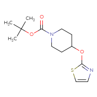 Chemical structure of tert-butyl 4-(1,3-thiazol-2-yloxy)piperidine-1-carboxylate - CSSB00010413174