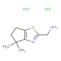 Chemical structure of 1-{4,4-dimethyl-4H,5H,6H-cyclopenta[d][1,3]thiazol-2-yl}methanamine dihydrochloride - CSSB14873766677