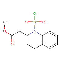 Chemical structure of methyl 2-[1-(chlorosulfonyl)-1,2,3,4-tetrahydroquinolin-2-yl]acetate - CSSB21224773799