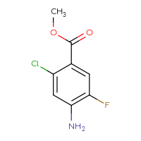 Chemical structure of methyl 4-amino-2-chloro-5-fluorobenzoate - CSSB00010764349