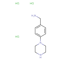 Chemical structure of 1-[4-(piperazin-1-yl)phenyl]methanamine trihydrochloride - CSSB06657272024