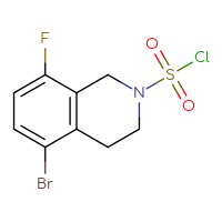 Chemical structure of 5-bromo-8-fluoro-1,2,3,4-tetrahydroisoquinoline-2-sulfonyl chloride - CSSB15019186024