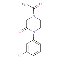 Chemical structure of 4-acetyl-1-(3-chlorophenyl)piperazin-2-one - CSSB14566589089