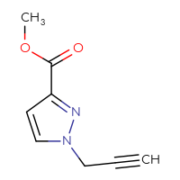 Chemical structure of methyl 1-(prop-2-yn-1-yl)-1H-pyrazole-3-carboxylate - CSSB00160572793