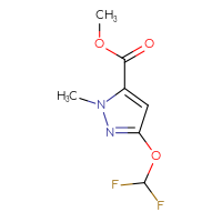 Chemical structure of methyl 3-(difluoromethoxy)-1-methyl-1H-pyrazole-5-carboxylate - CSSB02516690623
