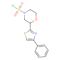Chemical structure of 2-(4-phenyl-1,3-thiazol-2-yl)morpholine-4-sulfonyl chloride - CSSB21224773979