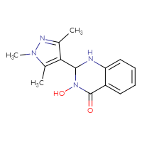 Chemical structure of 3-hydroxy-2-(1,3,5-trimethyl-1H-pyrazol-4-yl)-1,2,3,4-tetrahydroquinazolin-4-one - CSSB00025703748