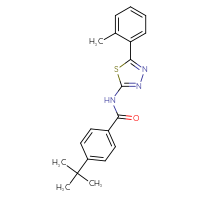 Chemical structure of 4-tert-butyl-N-[5-(2-methylphenyl)-1,3,4-thiadiazol-2-yl]benzamide - CSSB00121719460