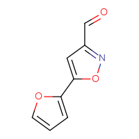 Chemical structure of 5-(furan-2-yl)-1,2-oxazole-3-carbaldehyde - CSSB00000050756