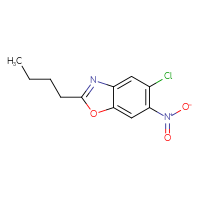 Chemical structure of 2-butyl-5-chloro-6-nitro-1,3-benzoxazole - CSSB00020614214