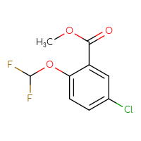 Chemical structure of methyl 5-chloro-2-(difluoromethoxy)benzoate - CSSB00012350773