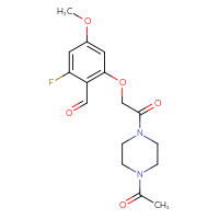 Chemical structure of 2-[2-(4-acetylpiperazin-1-yl)-2-oxoethoxy]-6-fluoro-4-methoxybenzaldehyde - CSSB21414461150