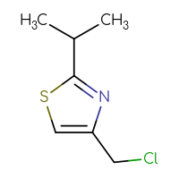 Chemical structure of 4-(chloromethyl)-2-(propan-2-yl)-1,3-thiazole - CSSB00000739279