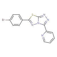 Chemical structure of 2-[6-(4-bromophenyl)-[1,2,4]triazolo[3,4-b][1,3,4]thiadiazol-3-yl]pyridine - CSSB00121616689