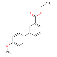 Chemical structure of ethyl 4'-methoxy-[1,1'-biphenyl]-3-carboxylate - CSSB00102632688