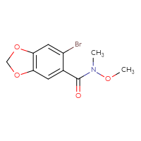 Chemical structure of 6-bromo-N-methoxy-N-methyl-2H-1,3-benzodioxole-5-carboxamide - CSSB00103346313
