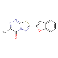Chemical structure of 7-(1-benzofuran-2-yl)-3-methyl-4H-[1,3,4]thiadiazolo[2,3-c][1,2,4]triazin-4-one - CSSB00121637129