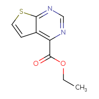 Chemical structure of ethyl thieno[2,3-d]pyrimidine-4-carboxylate - CSSB00010075044