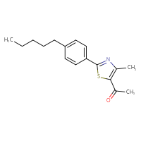 Chemical structure of 1-[4-methyl-2-(4-pentylphenyl)-1,3-thiazol-5-yl]ethan-1-one - CSSB06591108011